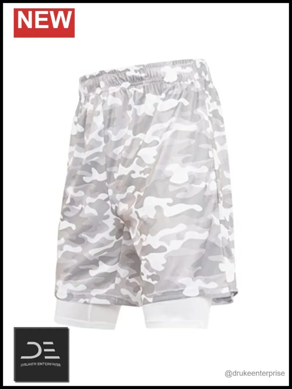 Men's 2-in-1 Compression Shorts with Liner Phone Pocket - Quick-Dry Athletic